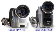 Konkurentky MVX45i a HC90 zepředu (Klikni pro zvětšení)