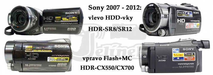 Stěžejní modely Sony s HDD a kartami z minulých let