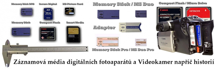 Záznamové karty z celé historie Foťáků a Videokamer