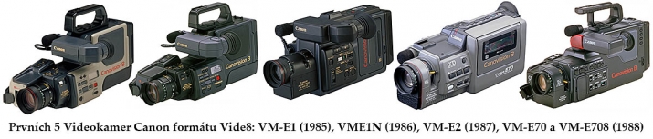Prvních 5 Videokamer Canon formátu Video8 v historii