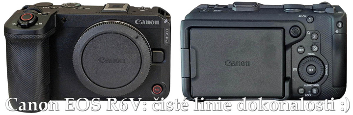 Canon EOS R6V v předním a zadním detaiu přístroje...