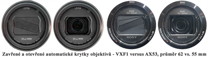 Objektivy a krytky VXF1 versus AX53: OPEN a CLOSE... 