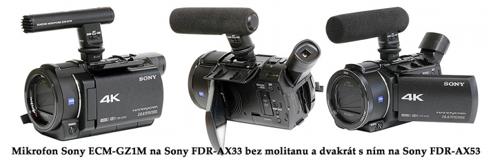 Směrový mikrofon Sony ECM-GZ1M na videokamerách 