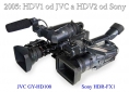 Podzim 2005: formáty HDV1 od JVC a HDV2 od Sony
