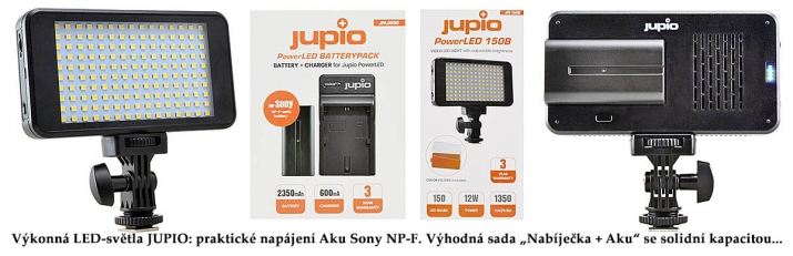 Názorný obrázek LED-světla JUPIO s Aku a nabíječkou