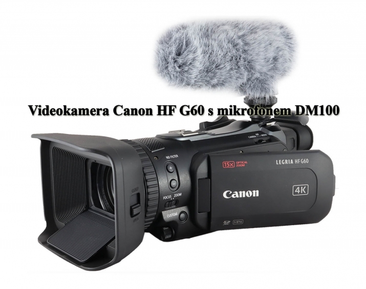 Kamera Canon HF G60 s externím mikrofonem DM100