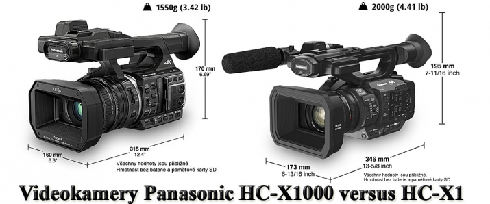 Videokamery Panasonic HC-X1000 versus HC-X1